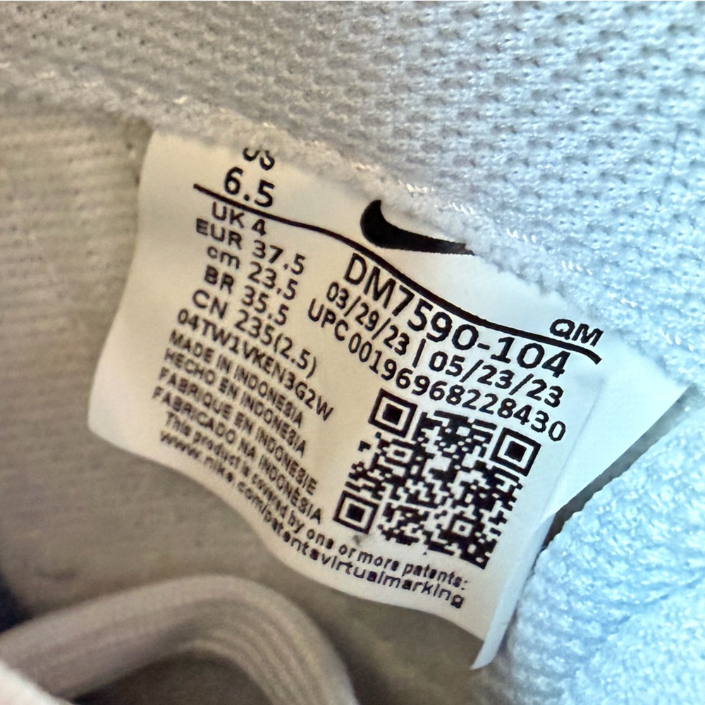 Nike White Sneakers with Blue Swoosh Platform - Picture 6 of 15